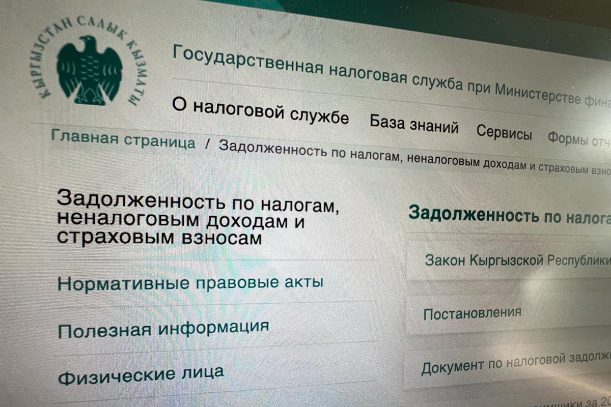 Крупные неплательщики налогов в Кыргызстане на 1 января 2025 года